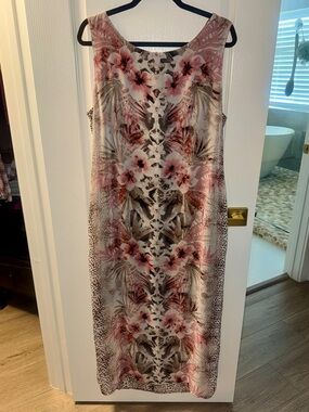 connected apparel Pink Floral Tropical Maxi Dress